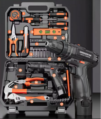 ຊຸດກ່ອງເຄື່ອງມື ອະເນກປະສົງ ອຸປະກອນຮາດແວ ແລະ ຊ່າງໄຟ ສໍາລັບການສ້ອມແປງ ແບບຄົບຊຸດ